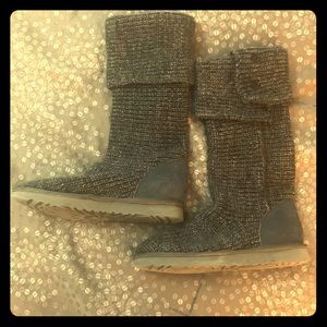 UGG grey long knit boots